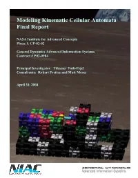 Modeling Kinematic Cellular Automata Final Report