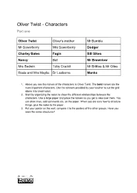 Oliver Twist - Characters Part One