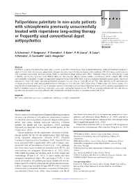 Paliperidone Palmitate in Non-Acute Patients with Schizophrenia Previously Unsuccessfully