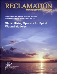 Static Mixing Spacers for Spiral Wound Modules