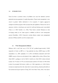 1 1.0 INTRODUCTION Waste Has Been a Perennial Source Of