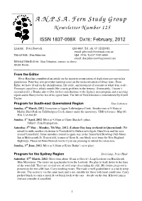 A.N.P.S.A. Fern Study Group Newsletter Number 125