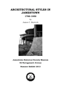 ARCHITECTURAL STYLES in JAMESTOWN 1700-1950 by James C