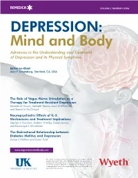 DEPRESSION: Mind and Body Advances in the Understanding and Treatment of Depression and Its Physical Symptoms