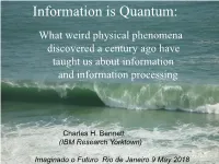 Information Is Quantum