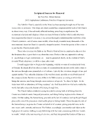 Scriptural Sources for Renewal by Very Rev