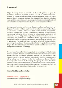 Supplementary and Optional Fees Policy