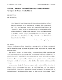 Toward Recommitting to Gospel Nonviolence Throughout the Roman Catholic Church