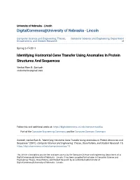 Identifying Horizontal Gene Transfer Using Anomalies in Protein Structures and Sequences