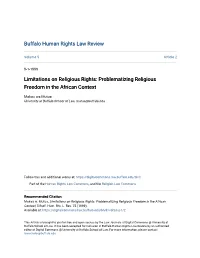 Problematizing Religious Freedom in the African Context