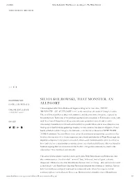 Silvia Kolbowski, That Monster: an Allegory - the White Review