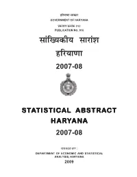 Statistical Abstract Haryana 2007-08.Pdf