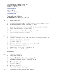 Tentative Syllabus