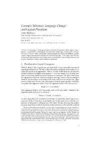 Carnap's Tolerance, Language Change and Logical Pluralism