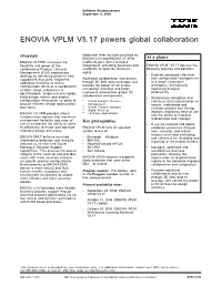 ENOVIA VPLM V5.17 Powers Global Collaboration