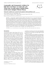 Geomorphic and Chronometric Evidence for High Lake Level History in Gahai Lake and Toson Lake of Northeastern Qaidam Basin, Nort