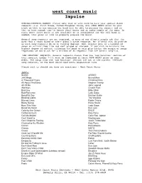Impulse Songlist