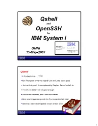 Qshell and Openssh for IBM System I