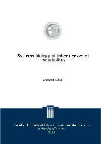 Systems Biology of Inborn Errors of Metabolism