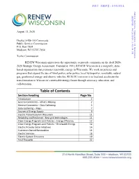 Table of Contents Section Heading Page No
