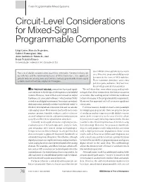 Circuit-Level Considerations for Mixed-Signal Programmable Components