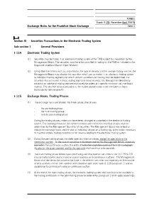 Exchange Rules for the Frankfurt Stock Exchange Section XI