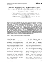 (HVSR) Method of Makassar, South Sulawesi