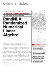 Randnla: Randomized Numerical Linear Algebra