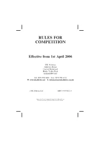 Rules for Competition