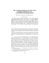 The Adverse Inference Instruction After Revised Rule 37(E): an Evidence-Based Proposal