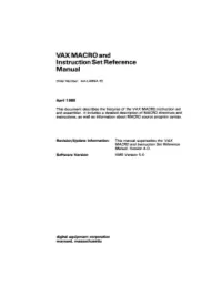 VAX MACRO and Instruction Set Reference Manual