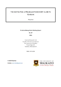 Waitoa Find: a Fraudulent Discovery Close to Te Aroha