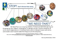 “WE NEED THAT!” We Need That Is Our Recycling Directory