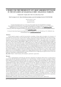 A Model for the Importance of Large Arborescent Palms in the Dynamics of Seasonally-Dry Amazonian Forests