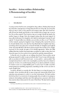 Action Within a Relationship: a Phenomenology of Sacrifice