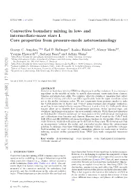 Convective Boundary Mixing in Low-And Intermediate-Mass Stars I. Core Properties from Pressure-Mode Asteroseismology