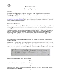 How to Transcribe