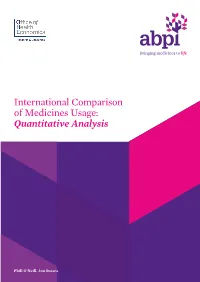 International Comparison of Medicines Usage: Quantitative Analysis
