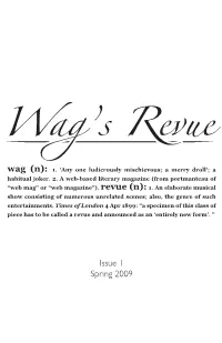 Issue 1 Spring 2009 from the EDITORS