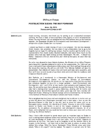 Postelection Sudan: the Way Forward