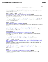 [810] PRINT ONLY: MARS GEOMORPHOLOGY Arfstrom J. D. a Possible Tunnel Valley Network in East Kasei Valles, Mars [#1013] in East