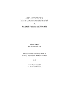 Carbon Management Opportunities in Remote Indigenous Communities