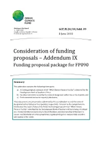 Consideration of Funding Proposals – Addendum IX Funding Proposal Package for FP090