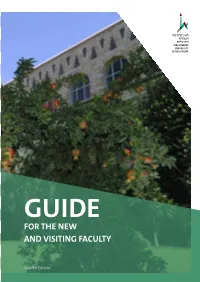 Guide for the New and Visiting Faculty