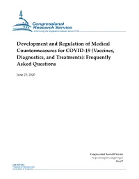 Vaccines, Diagnostics, and Treatments): Frequently Asked Questions
