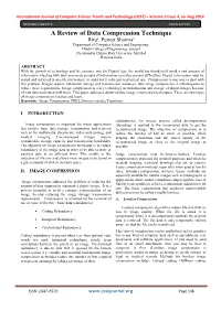 A Review of Data Compression Technique