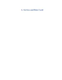 A. Service and Rate Card
