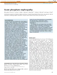 Acute Phosphate Nephropathy Alexander K