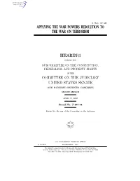 Applying the War Powers Resolution to the War on Terrorism