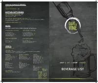 Beverage List